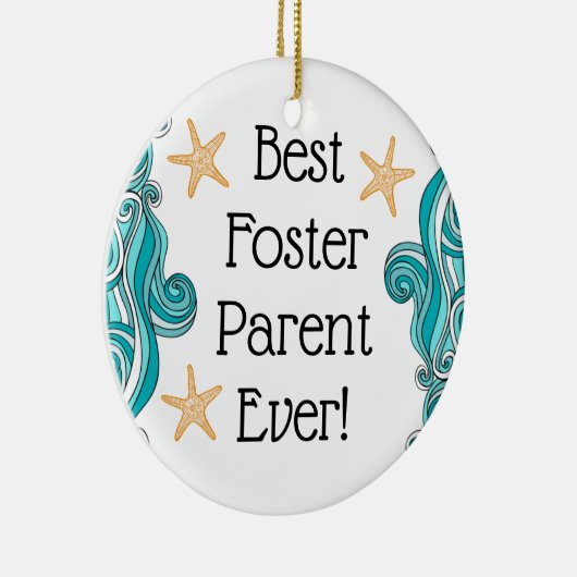 Bester Foster Vater je Starfish Story Adoption Ges Keramik Ornament (Rechts)