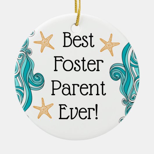 Bester Foster Vater je Starfish Story Adoption Ges Keramik Ornament (Vorne)