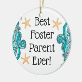 Bester Foster Vater je Starfish Story Adoption Ges Keramik Ornament (Links)