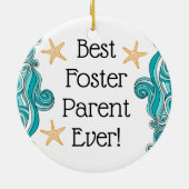 Bester Foster Vater je Starfish Story Adoption Ges Keramik Ornament (Hinten)