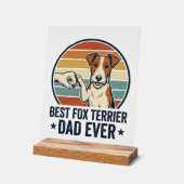 Bester Fox Terrier Vater Aller Zeiten Vintage Hund Acrylschild (Winkel)