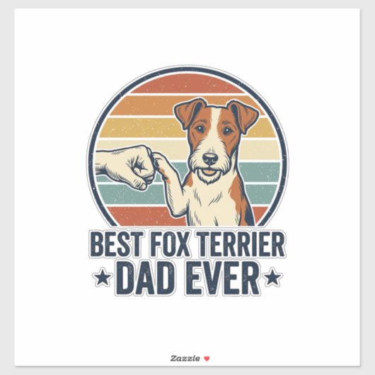 Bester Fox Terrier Vater Aller Zeiten Vintage Hund Aufkleber (Blatt)