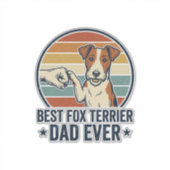 Bester Fox Terrier Vater Aller Zeiten Vintage Hund Aufkleber (Vorderseite)