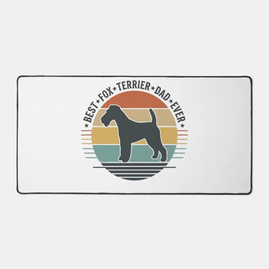 Bester Fox Terrier Vater Aller Zeiten Vintage Hund Schreibtischunterlage (Vorderseite)