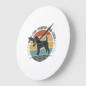 Bester Fox Terrier-Vater überhaupt Vintage-Hund-Sh Große Wanduhr (Winkel)