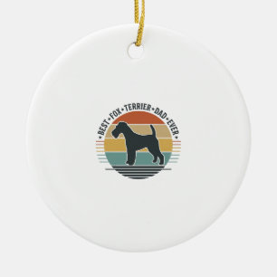 Bester Fox Terrier-Vater überhaupt Vintage-Hund-Sh Keramik Ornament