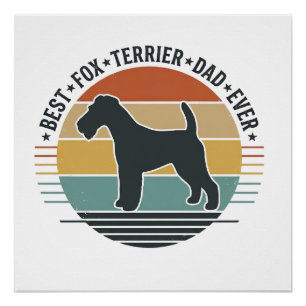 Bester Fox Terrier-Vater überhaupt Vintage-Hund-Sh Poster