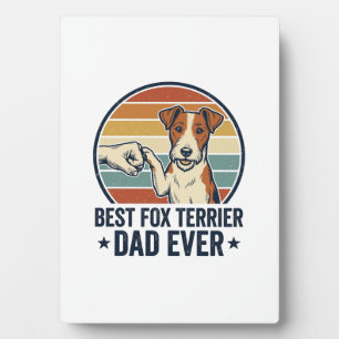 Bester Fox Terrier-Vater überhaupt Vintage-Hundefr Fotoplatte