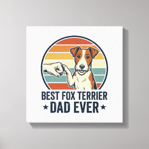 Bester Fox Terrier-Vater überhaupt Vintage-Hundefr Leinwanddruck