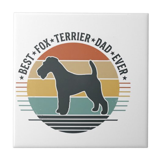Bester Fox-Terrier-Vater überhaupt Vintage-Hundesh Fliese (Vorderseite)