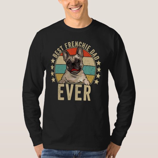 Bester französischer Vater je Daddy French Bulldog T-Shirt (Vorderseite)