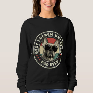 Bester französischer Vater je Retro French Bulldog Sweatshirt