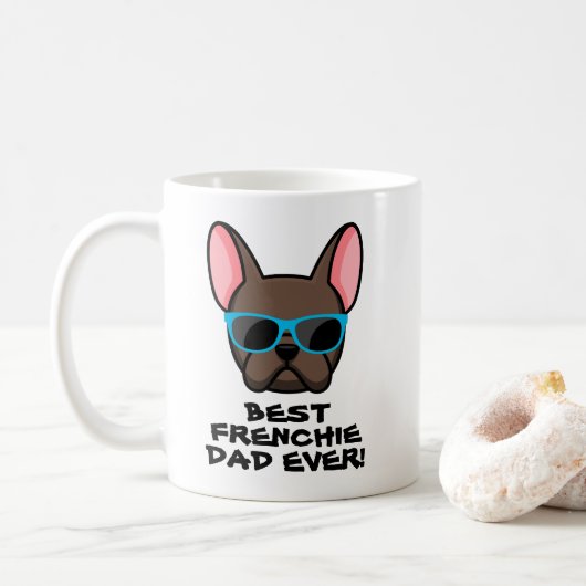 Bester französischer Vater Vatertag Braun Franzisk Kaffeetasse (Mit Donut)