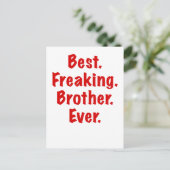 Bester Freak Bruder je Postkarte (Stehend Vorderseite)