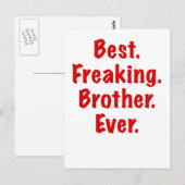 Bester Freak Bruder je Postkarte (Vorne/Hinten)