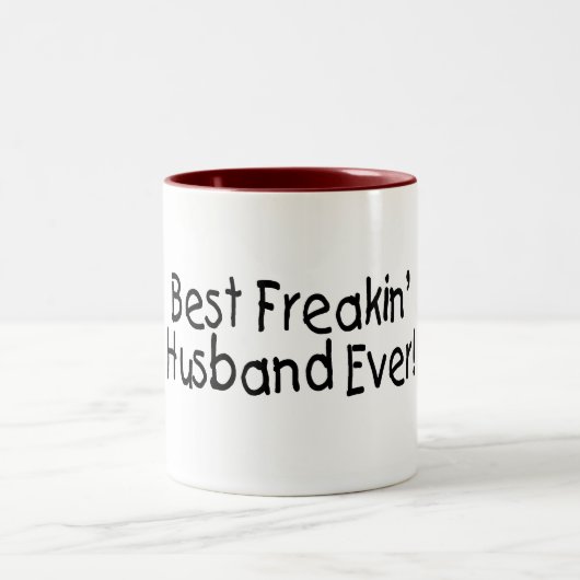 Bester Freakin Ehemann überhaupt Zweifarbige Tasse (Mittel)
