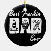 Bester Freakin Fireman Vater je Feuerwehrmann Feue Keramik Ornament (Hinten)