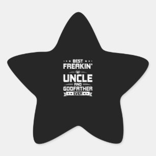 Bester Freakin Onkel und Godvater Familiengesche Stern-Aufkleber