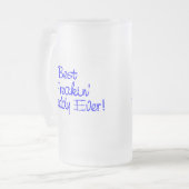 Bester Freakin Vati überhaupt (Blau) Mattglas Bierglas (Vorderseite Links)