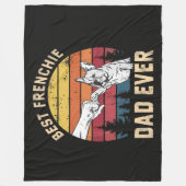 Bester Frenchie-Vater Aller Zeiten Retro Fleecedecke (Vorderseite)