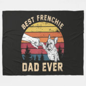 Bester Frenchie-Vater Aller Zeiten Retro Fleecedecke (Vorderseite (Horizontal))