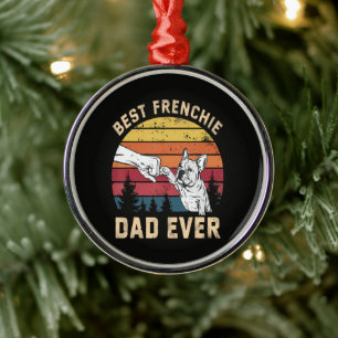 Bester Frenchie-Vater Aller Zeiten Retro Ornament Aus Metall