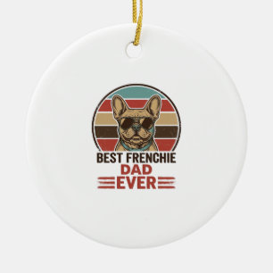 Bester Frenchie-Vater Aller Zeiten Vintage-Bulldog Keramik Ornament