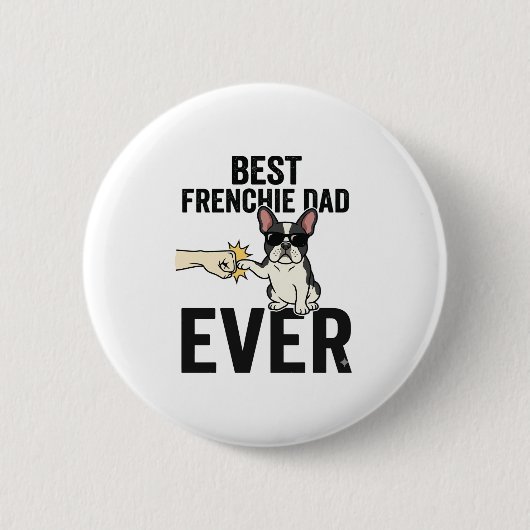 Bester Frenchie-Vater Allerzeit Lustiges Bulldogge Button (Vorderseite)