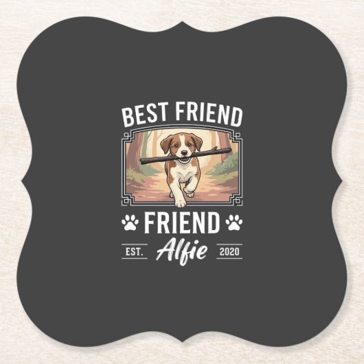 Bester Freund Alfie Hunde-Liebhaber Untersetzer (Vorderseite)