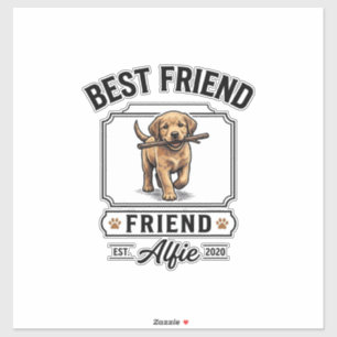 Bester Freund Alfie Vintage-Hundefreund-Design_1 Aufkleber