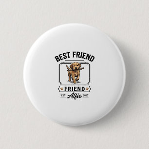 Bester Freund Alfie Vintage-Hundefreund-Design_1 Button