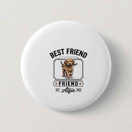 Bester Freund Alfie Vintage-Hundefreund-Design_1 Button (Vorderseite)