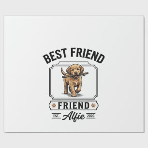 Bester Freund Alfie Vintage-Hundefreund Design_1 Geschenkpapier