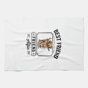 Bester Freund Alfie Vintage-Hundefreund-Design_1 Geschirrtuch