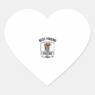 Bester Freund Alfie Vintage-Hundefreund-Design_1 Herz-Aufkleber