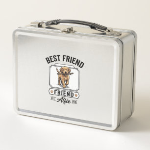 Bester Freund Alfie Vintage-Hundefreund-Design_1 Metall Brotdose