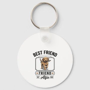 Bester Freund Alfie Vintage-Hundefreund-Design_1 Schlüsselanhänger