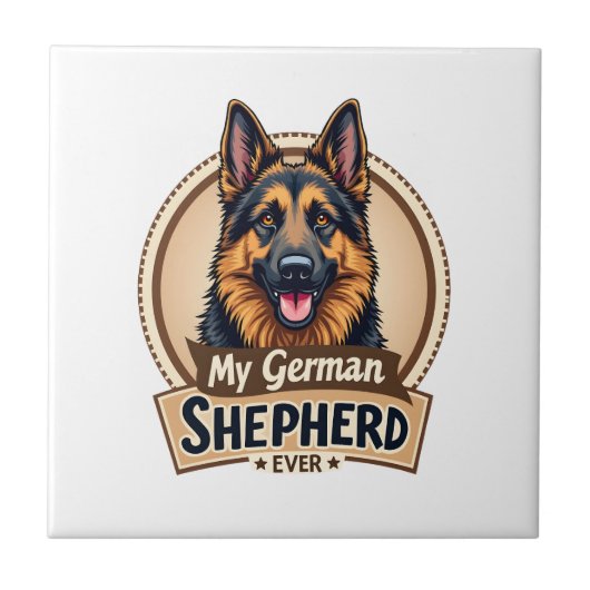 Bester Freund Aller Zeiten Mein Deutscher Schäferh Fliese (Vorderseite)