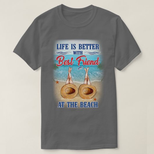 Bester Freund Am Strand T-Shirt (Design vorne)