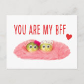 Bester Freund bestie pink Valentinstag Postkarte (Vorderseite)