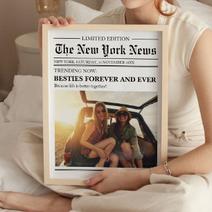 Bester Freund Bestie Zeitung Kunst Druck Poster