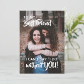 Bester Freund Bridesmaid Vorschlag für ein Weißes Einladung (Stehend Vorderseite)