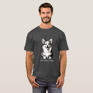 Bester Freund Corgi Schwarz-Weiß Silohuette T-Shirt