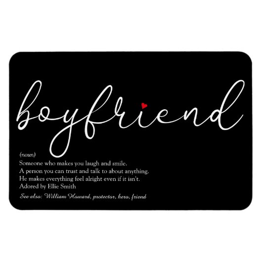 Bester Freund Definition Schrift Liebe Herz Magnet (Horizontal)