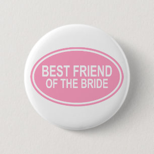 Bester Freund der Braut, die ovales Rosa Wedding Button
