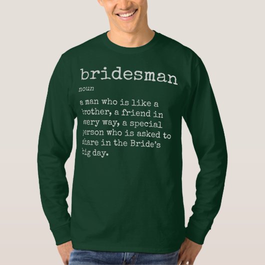 Bester Freund der Braut Wedding Bridesman T-Shirt (Vorderseite)