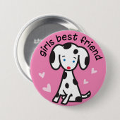 bester Freund der Mädchen Button (Vorne & Hinten)
