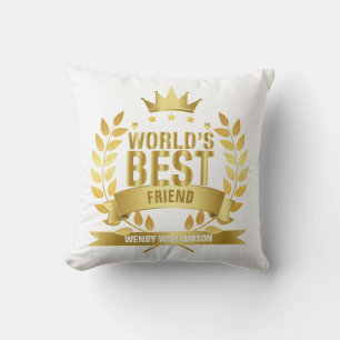 Bester Freund der Welt Gold Spaß Kissen