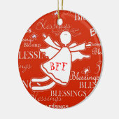 Bester Freund-Engels-Segen-Weihnachtsverzierung Keramik Ornament (Links)