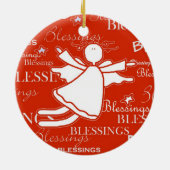Bester Freund-Engels-Segen-Weihnachtsverzierung Keramik Ornament (Hinten)
